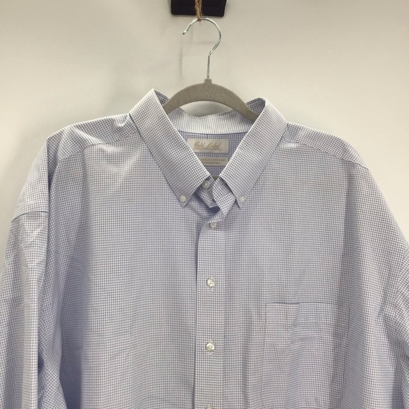 Gold Label Round Tree & York No-Iron Button-Down Check Shirt NWT Size 19-36/37 - Picture 3 of 9